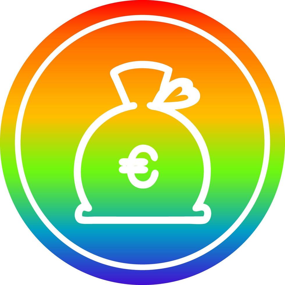 money sack circular in rainbow spectrum vector