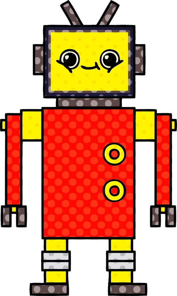 comic book style cartoon robot vector