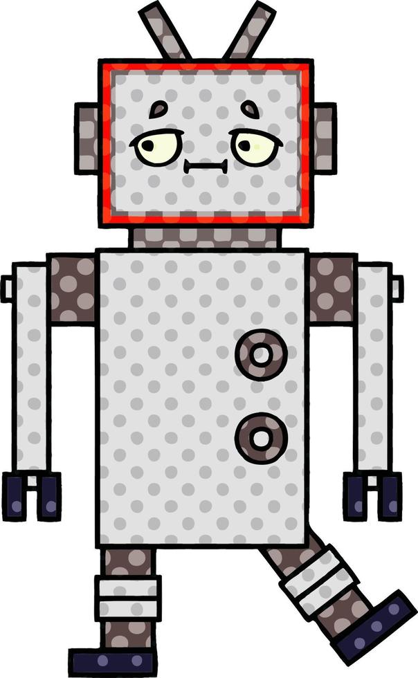 comic book style cartoon robot vector