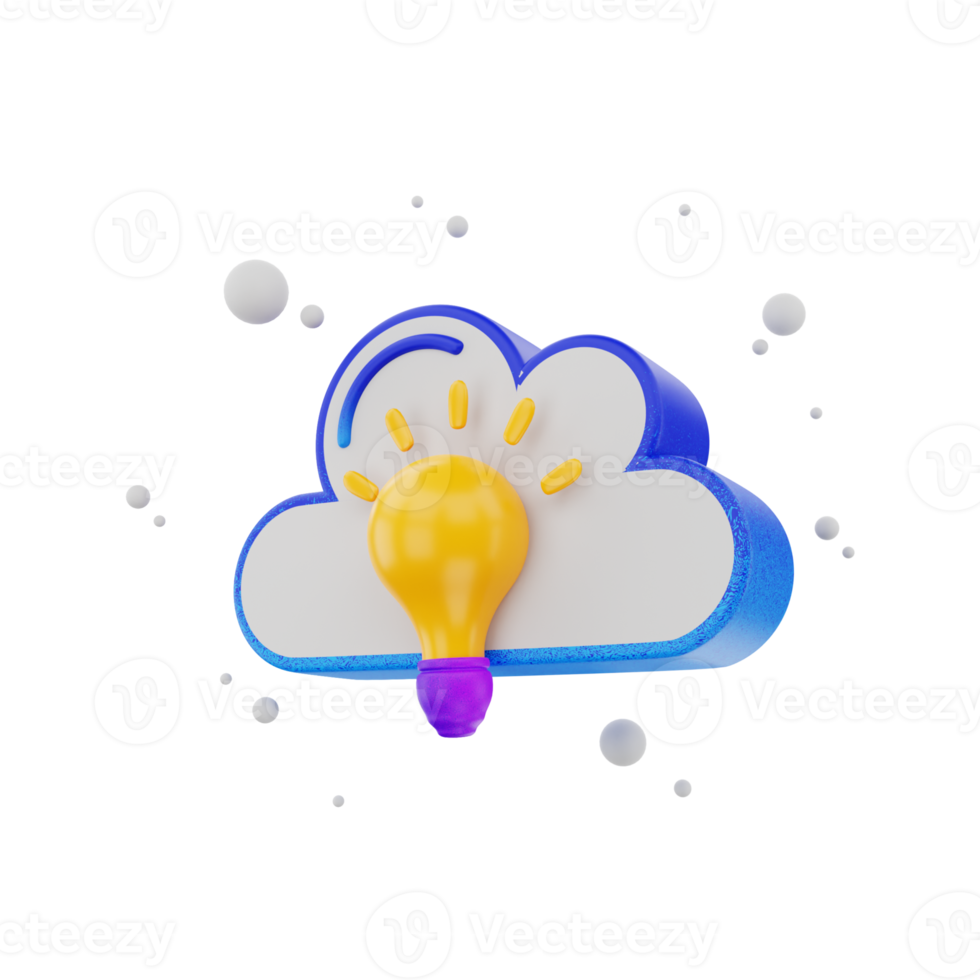 3d render icon Cloud Idea png