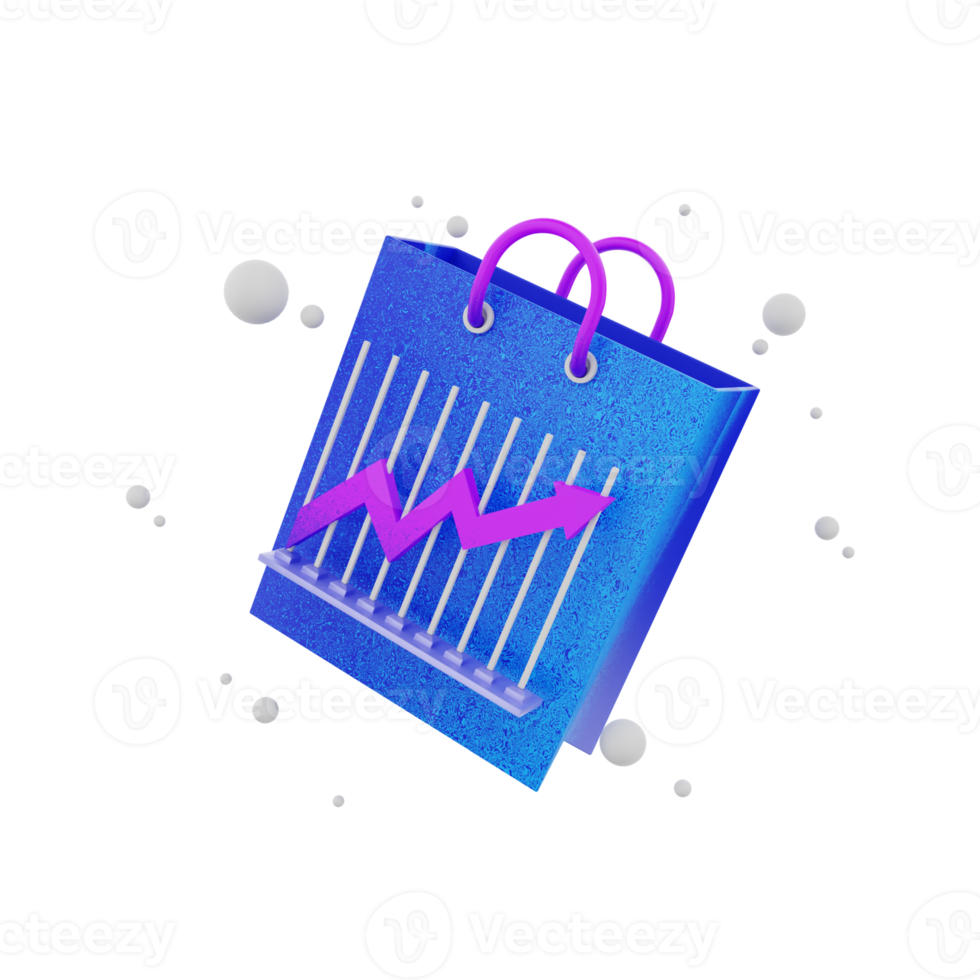 3d render icon Grow Shopping png
