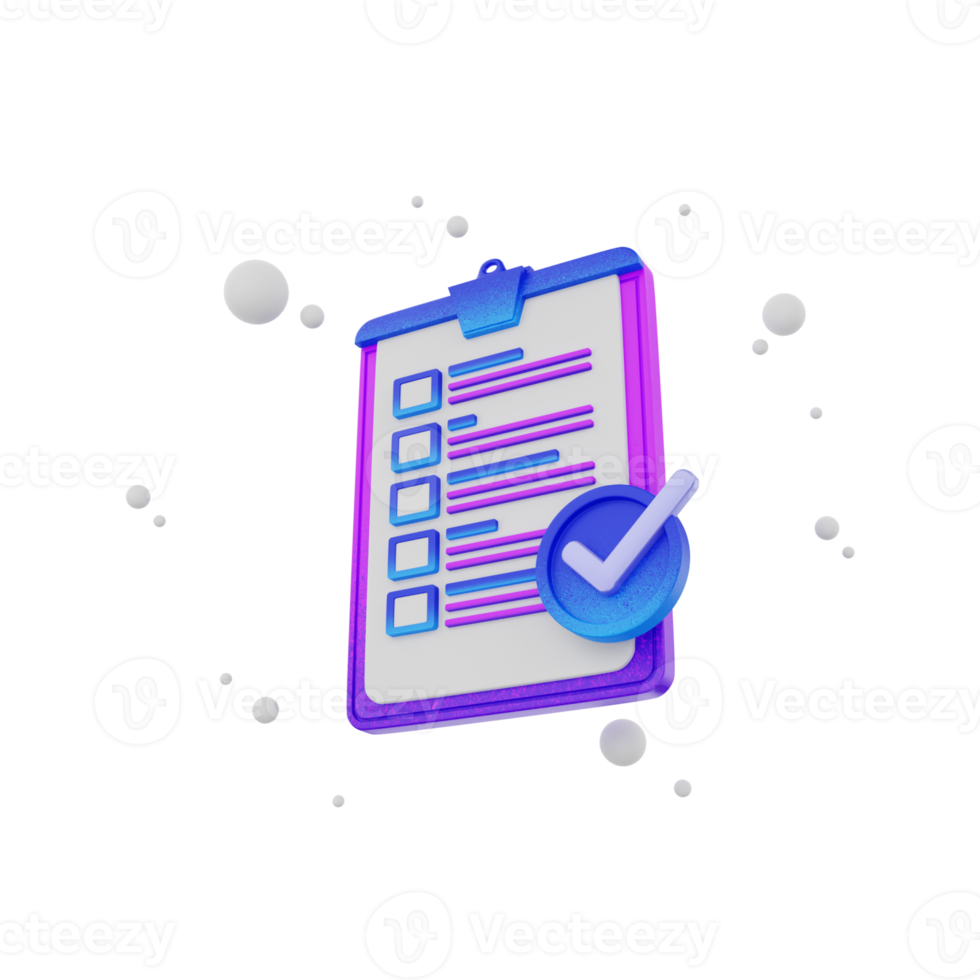 Checkliste für 3D-Rendersymbole png