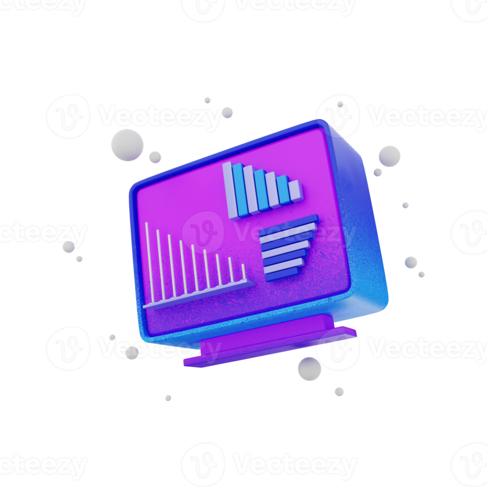 3d render pictogram lcd ranking png