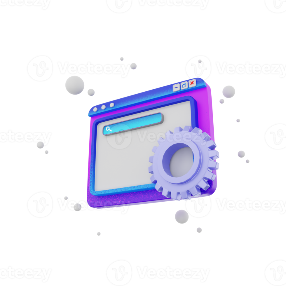 3d render icon Browser Settings png