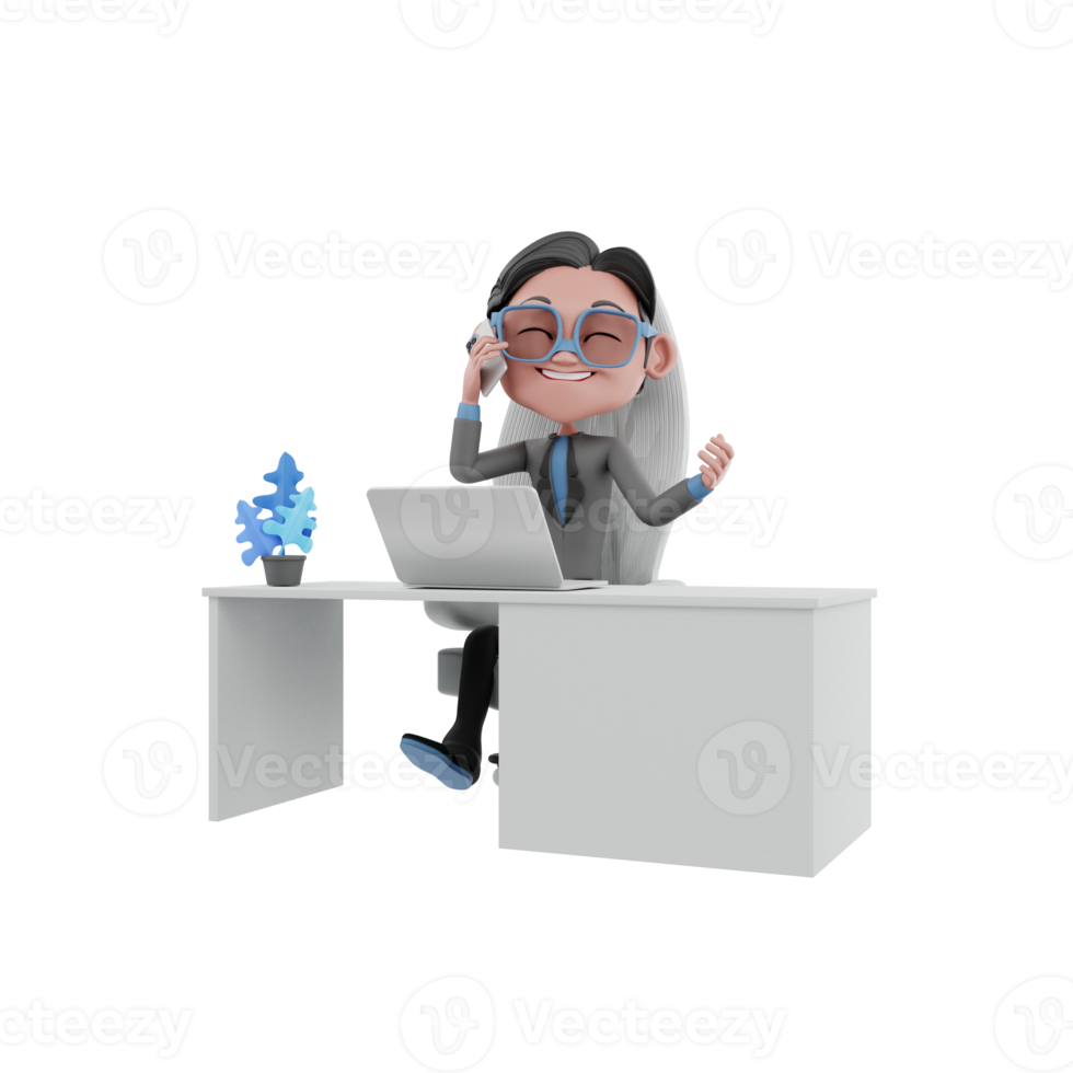 3d render personaje empresario ilustración png