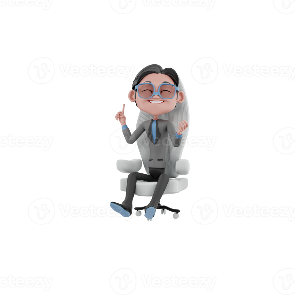 3D Render character businessman illustration png