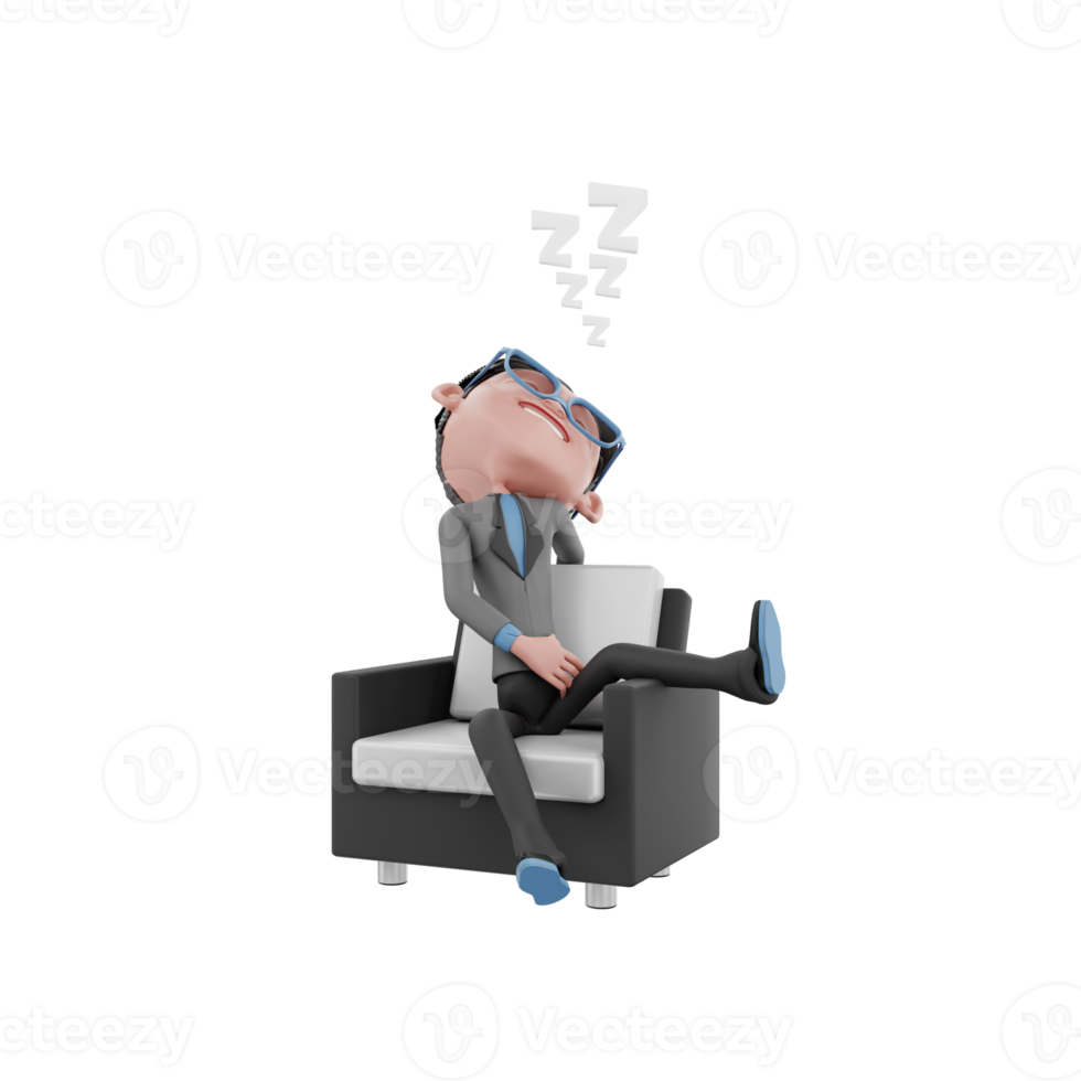 3D Render character businessman illustration png