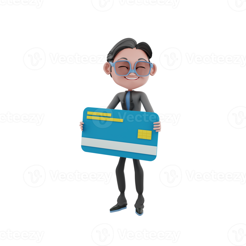 3D Render character businessman illustration png