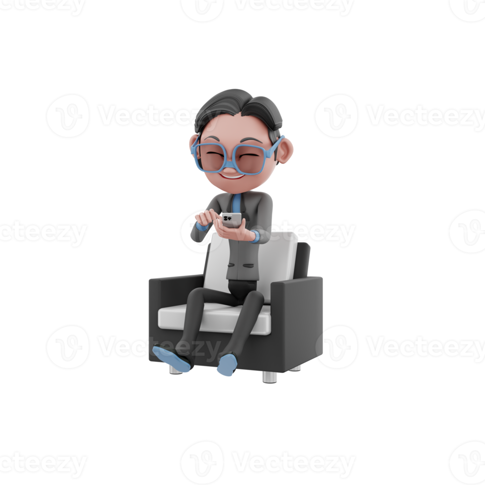 3D Render character businessman illustration png