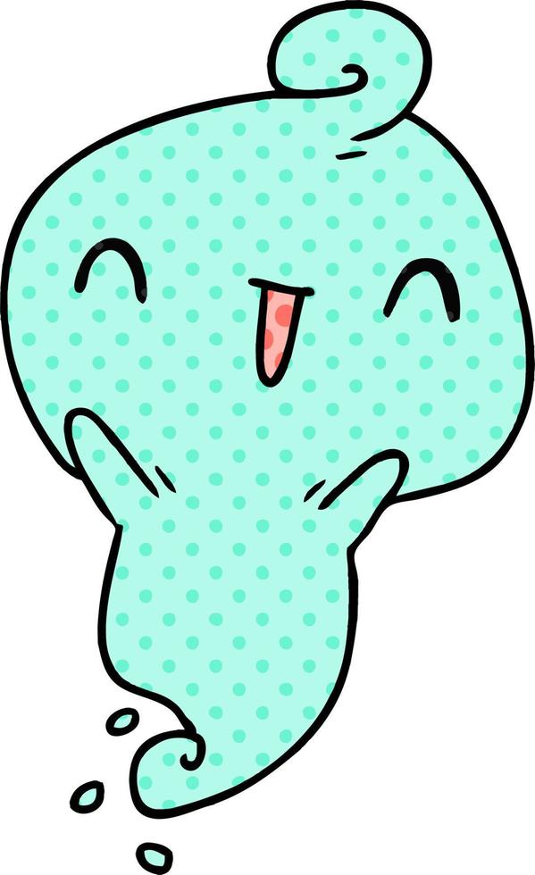 cartoon kawaii cute dead ghost vector