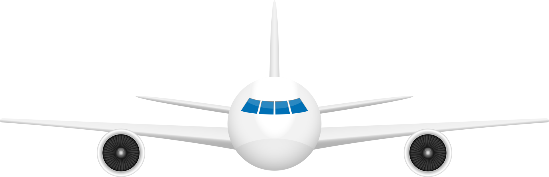 Airplane front view png design illustration