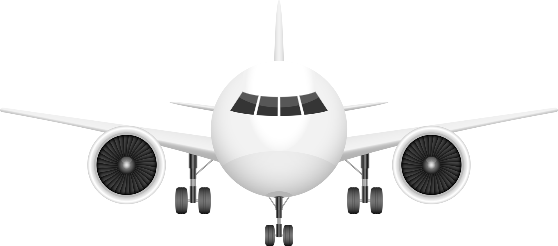 Airplane front view png design illustration