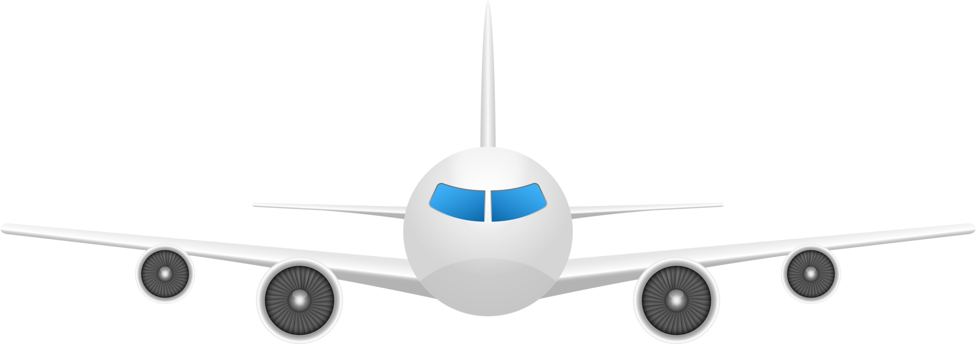 Airplane front view png design illustration