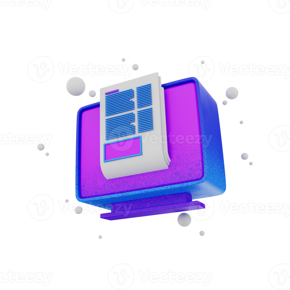 3d render icon Online Article png