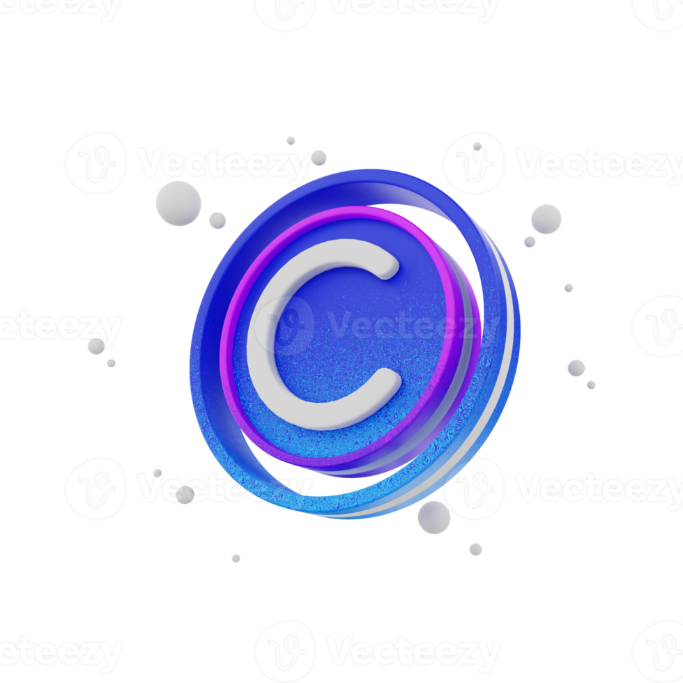 3d render icon Copyright png