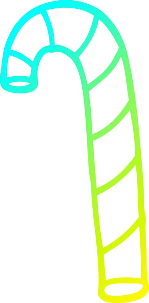 cold gradient line drawing cartoon striped candy cane vector