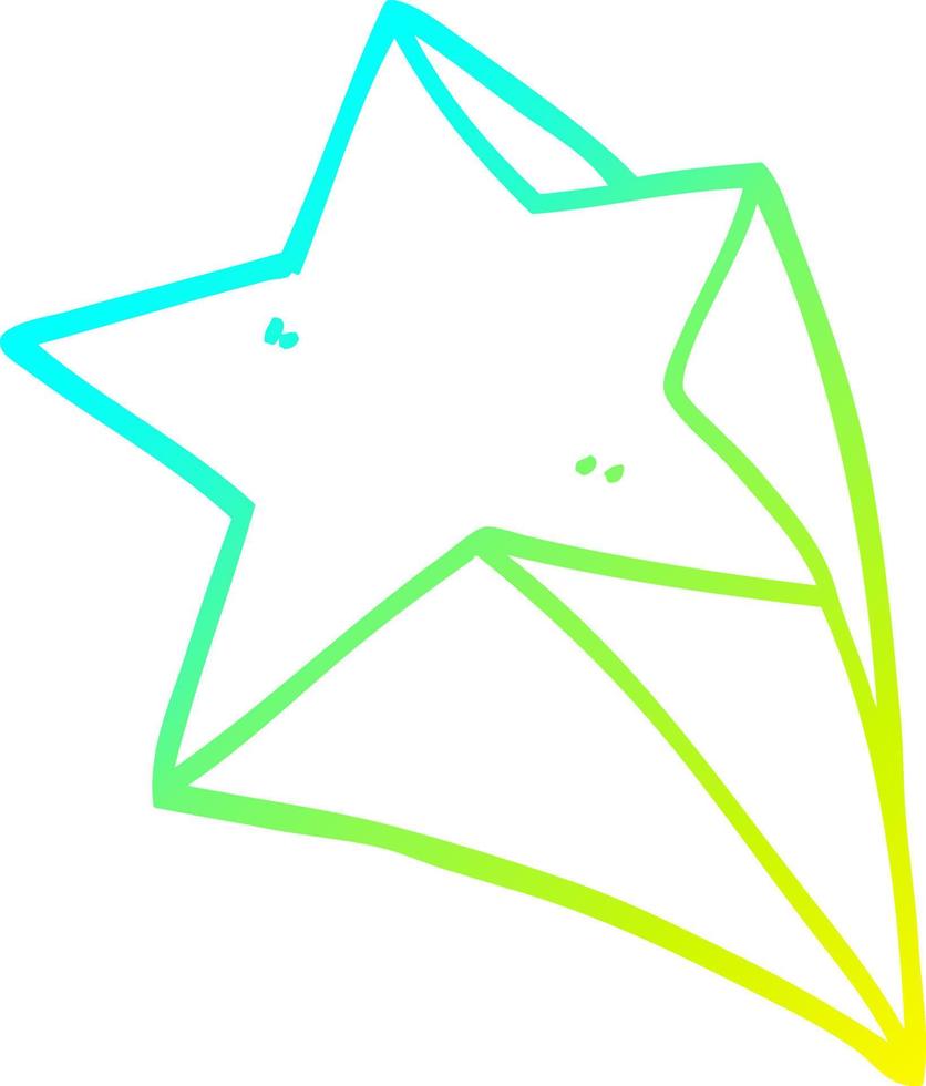 cold gradient line drawing cartoon stars vector