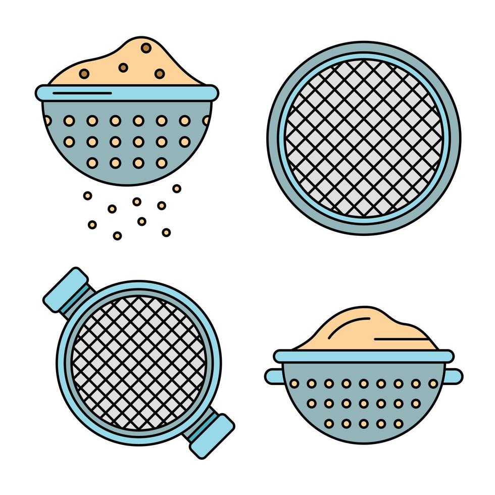 Sieve icons vector flat