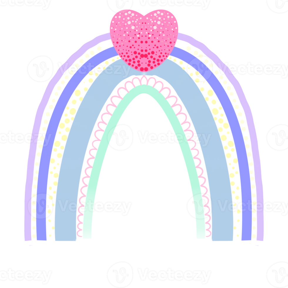 arc-en-ciel avec coeur png