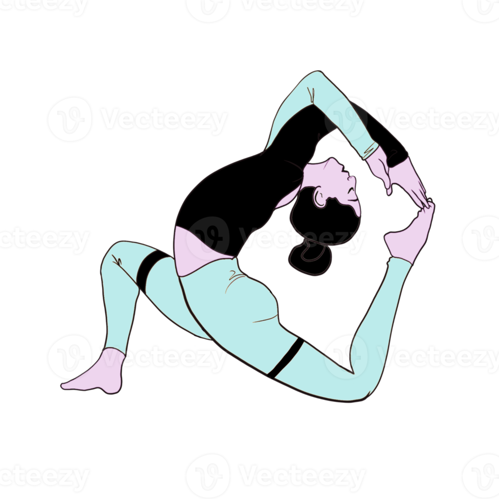 girl perform yoga asana png