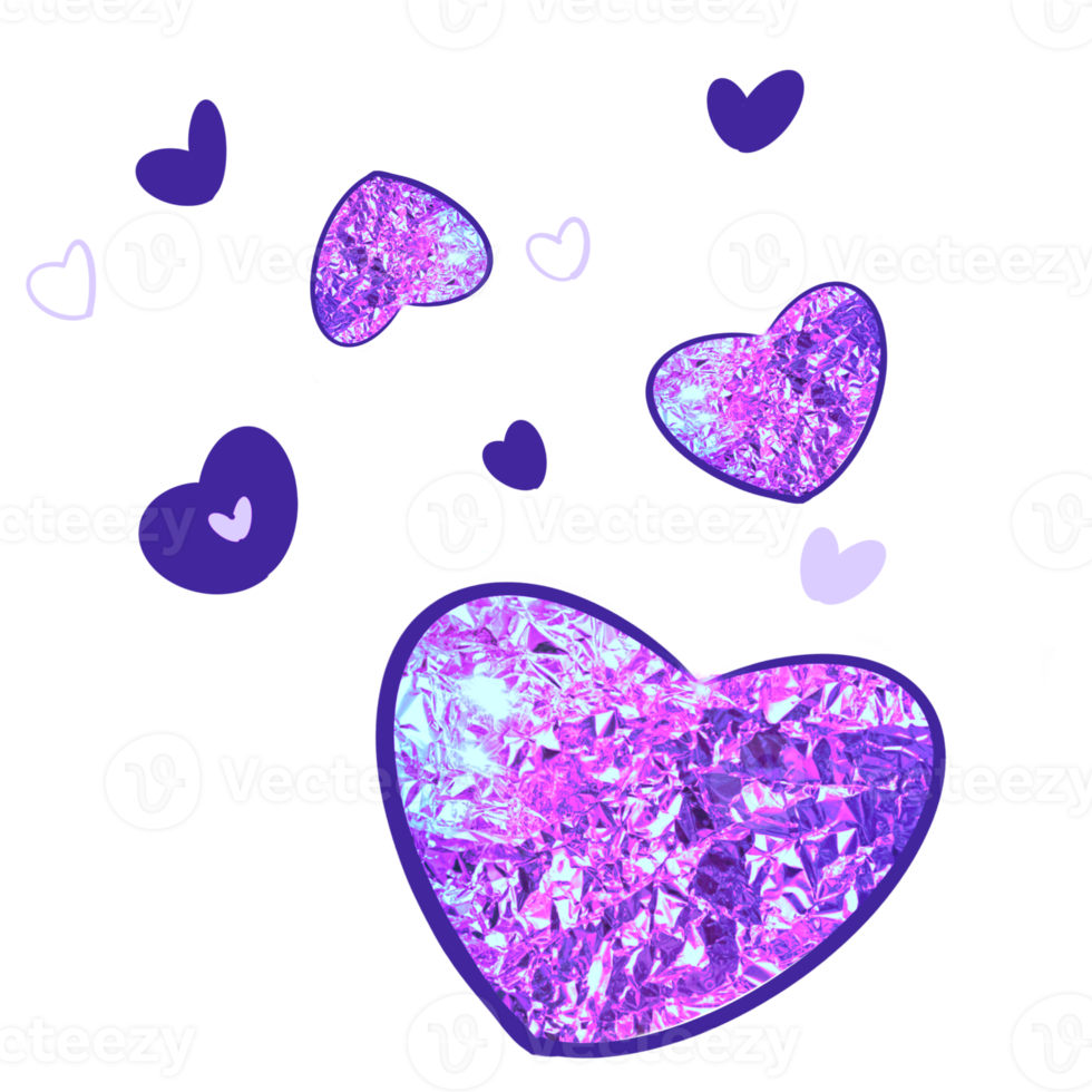 Glitter hearts 1 png