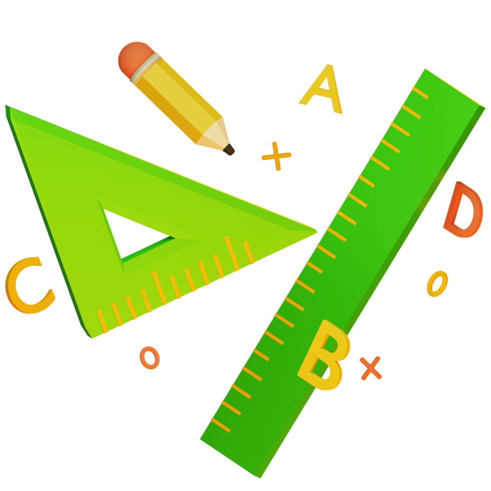 papeterie scolaire 3d png