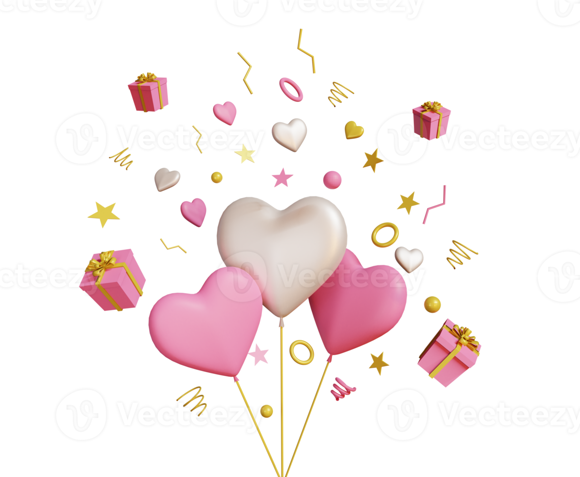 3d mother's day love ballon png