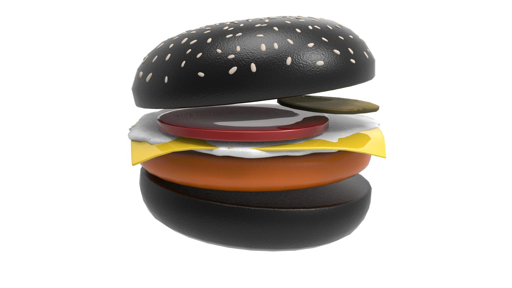 3d rendering of delicious  burger and hot dog photo