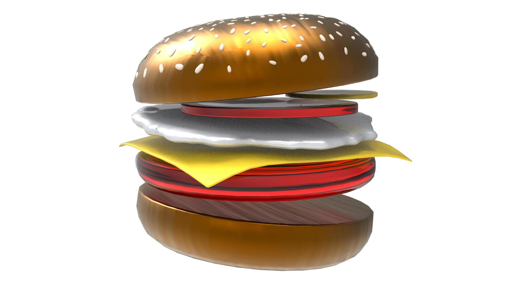 3d rendering of delicious  burger and hot dog photo