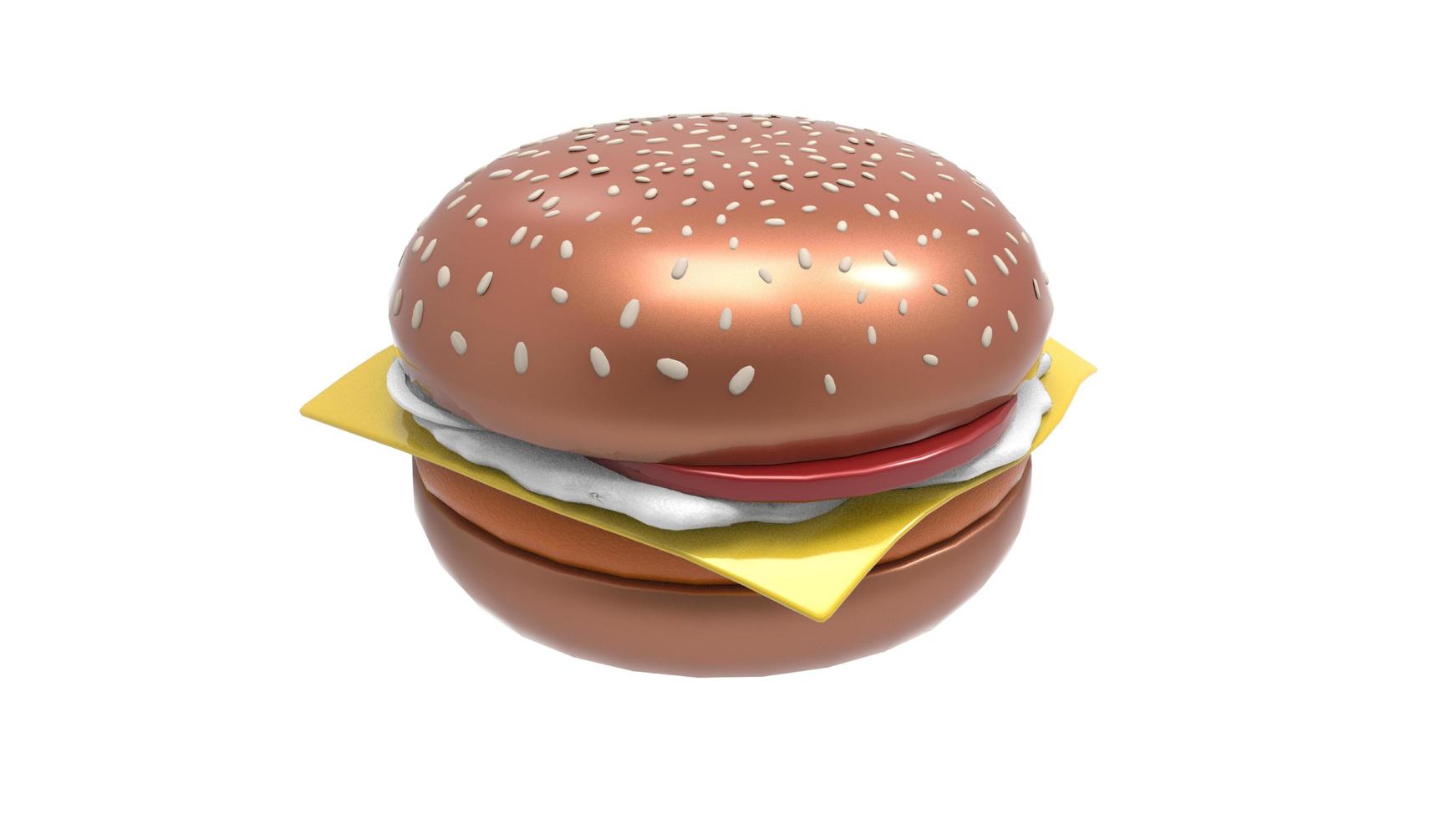 3d rendering of delicious  burger and hot dog photo