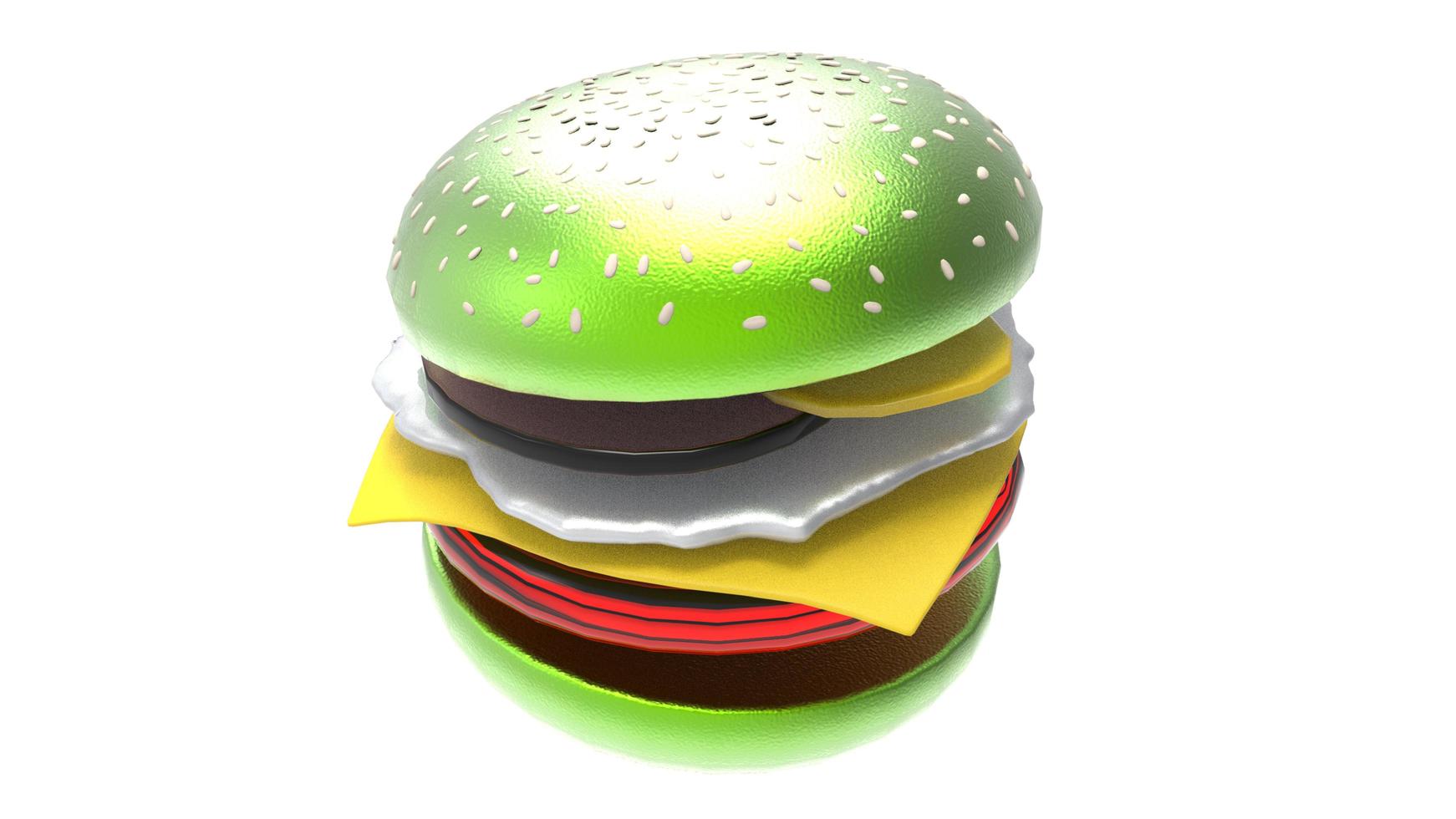 3d rendering of delicious  burger and hot dog photo