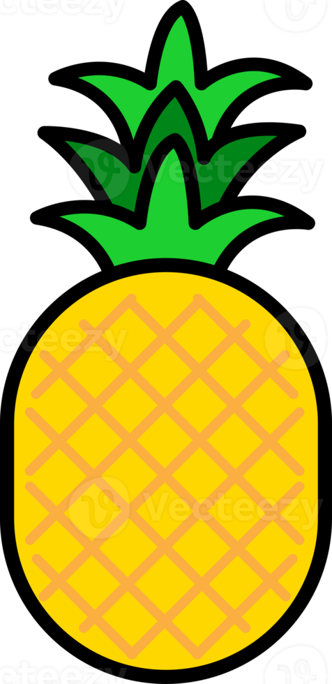 diseño de arte de línea de frutas de verano png