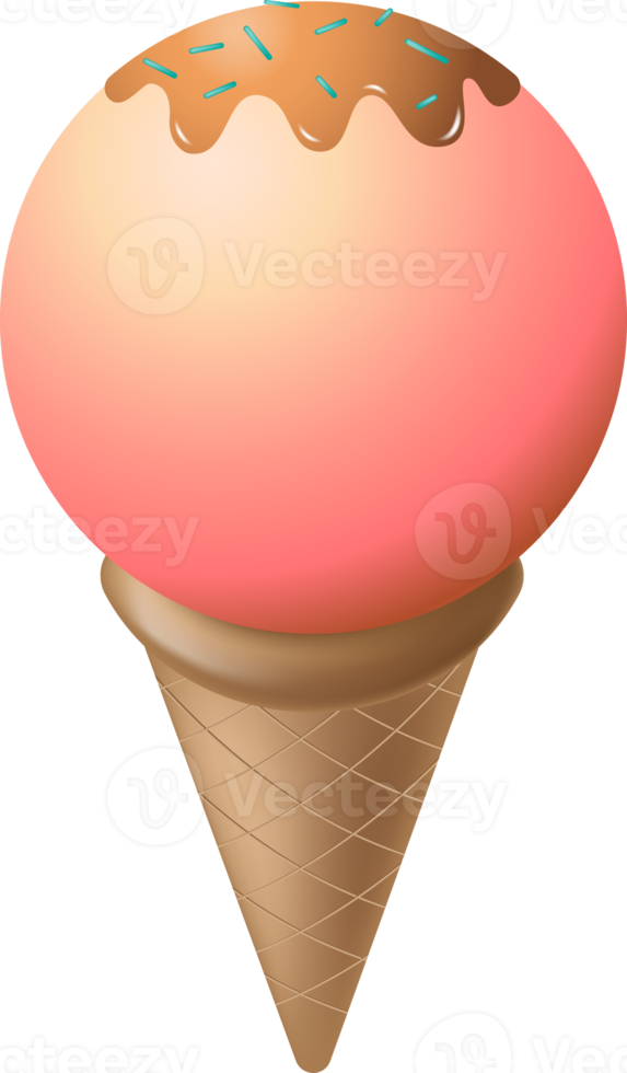 Ice Scream Dessert, 3D-Darstellung png