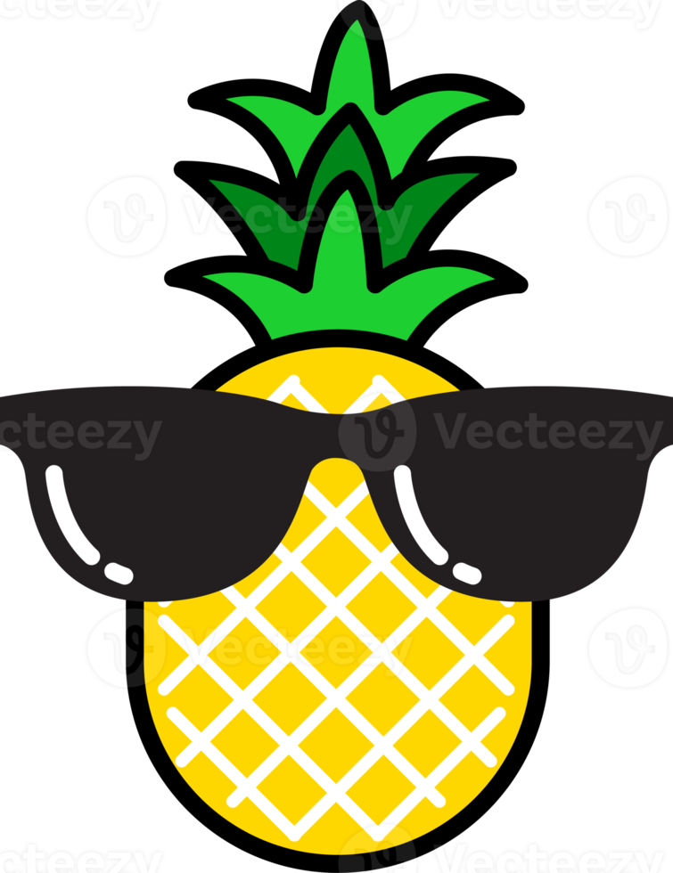 diseño de arte de línea de frutas de verano png