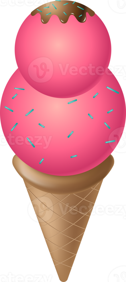 Ice Scream Dessert, 3D-Darstellung png