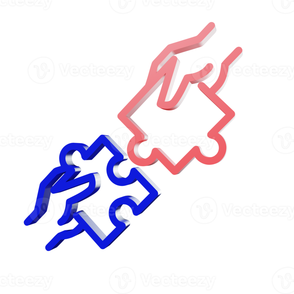 3D-pictogram puzzel png transparant.