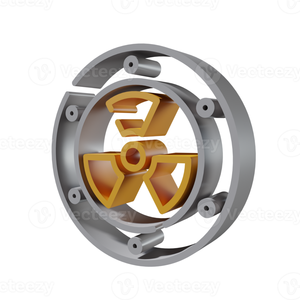 Nuclear 3D icon PNG transparent
