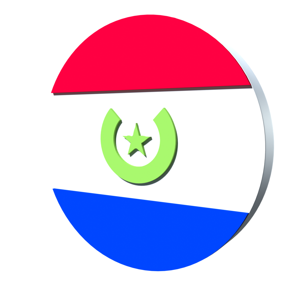 Paraguay flag 3d icon PNG transparent