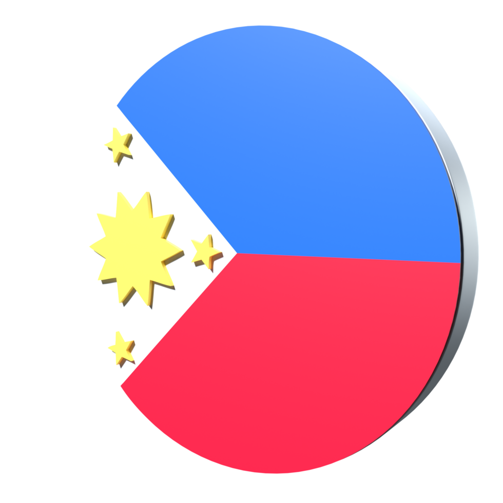 Philippines flag 3d icon PNG transparent