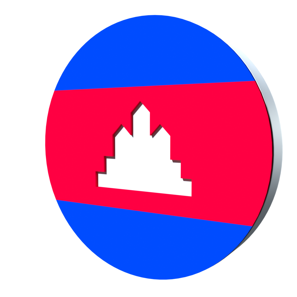 vlag van cambodja 3d pictogram png transparant