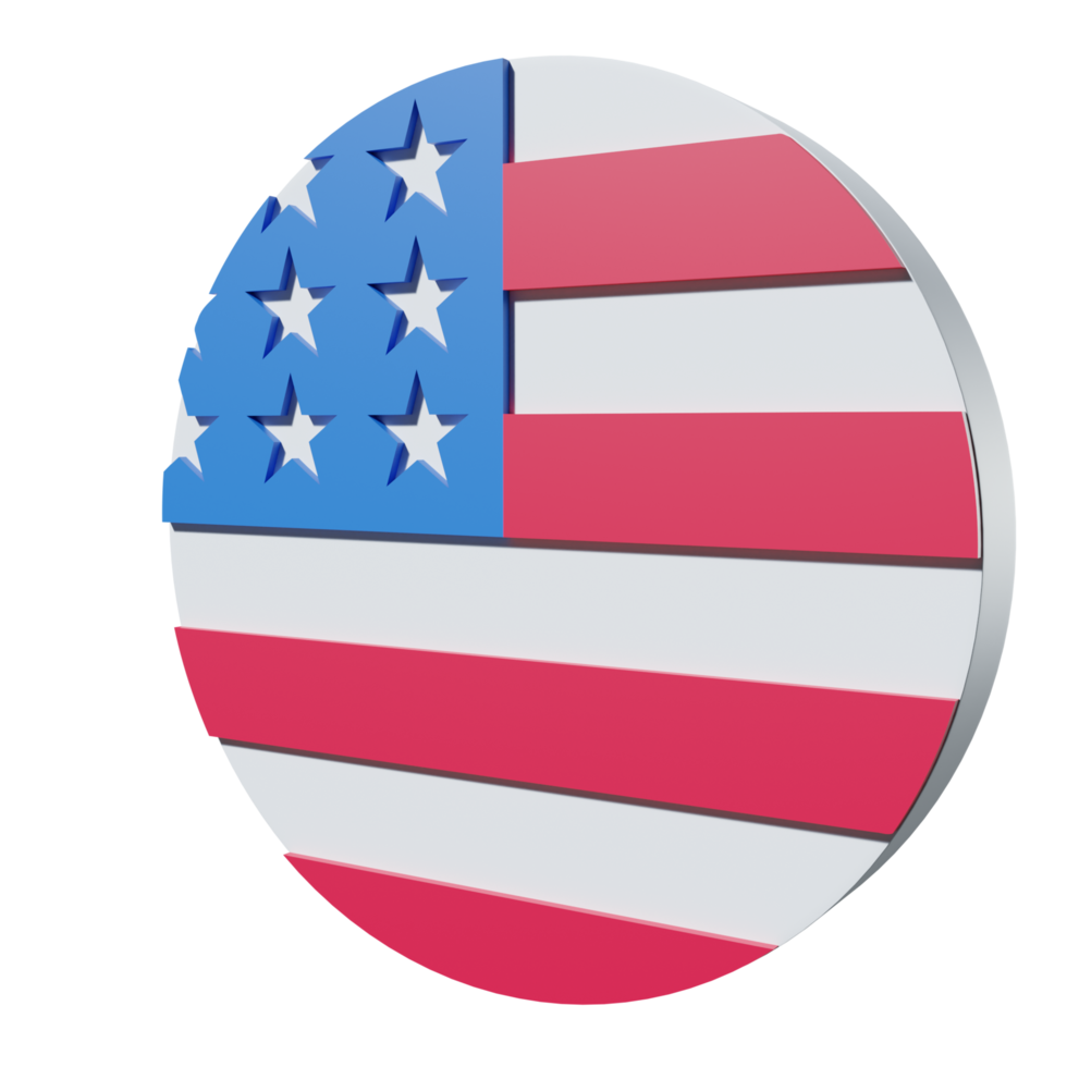 United States flag 3d icon PNG transparent