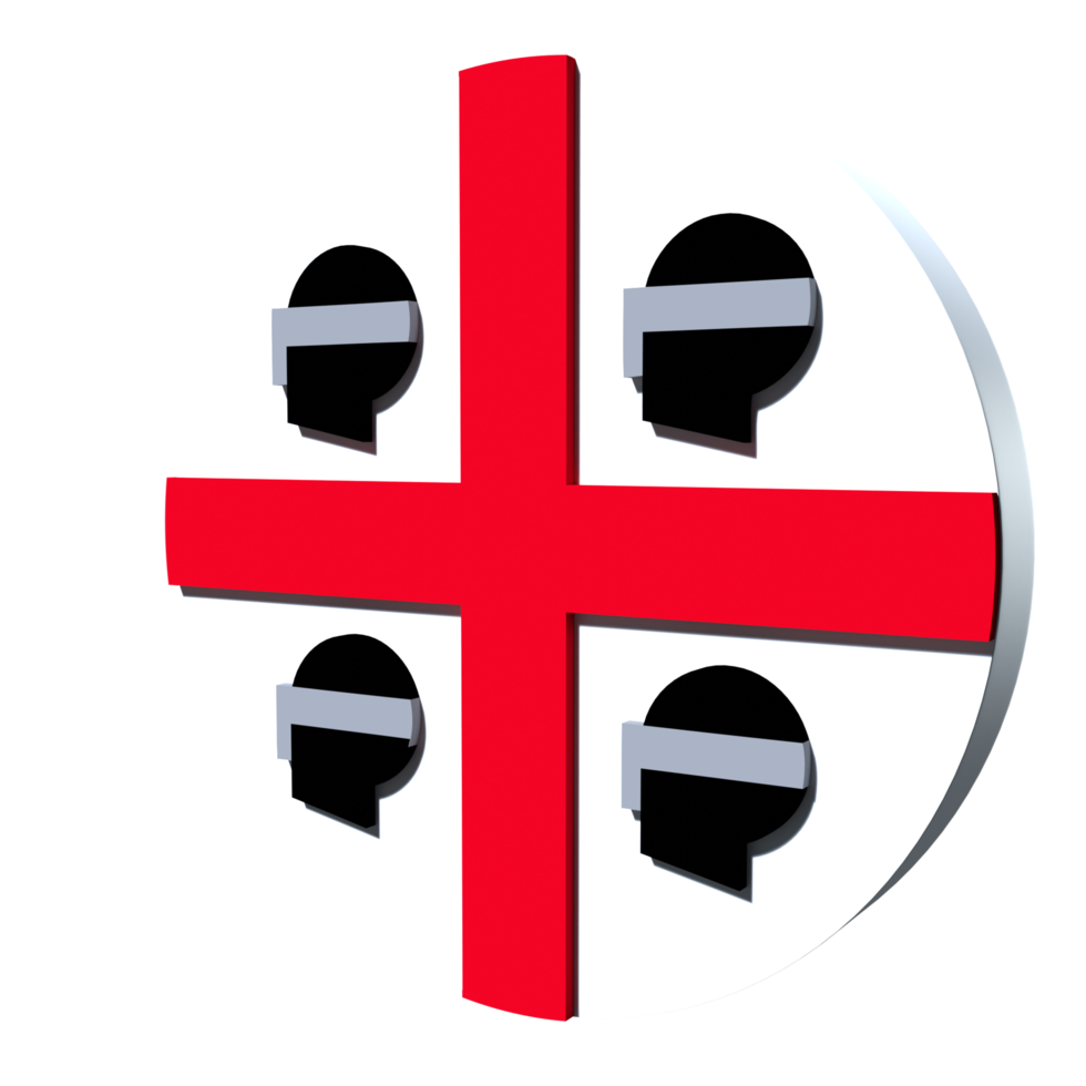 sardiniens flagga 3d ikon png transparent