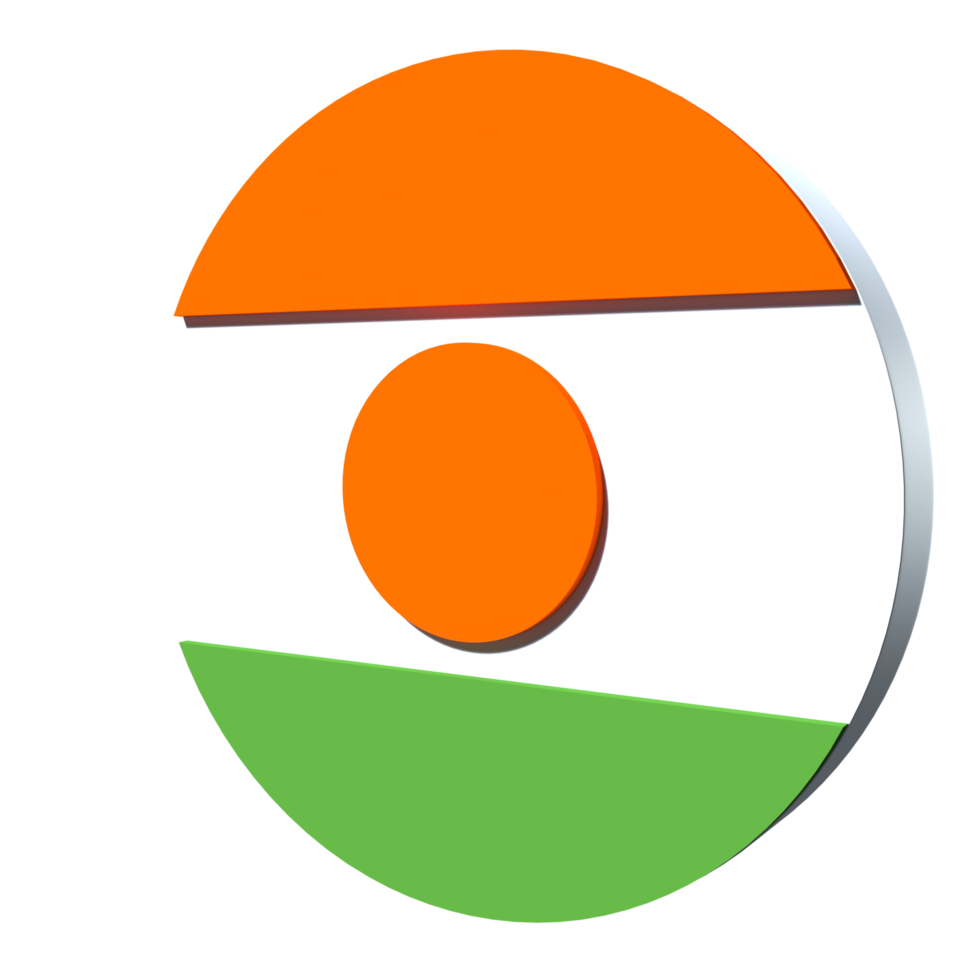 Niger flag 3d icon PNG transparent