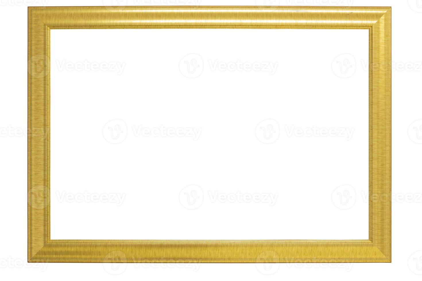 blank golden frame without pattern  isolated on white background. photo