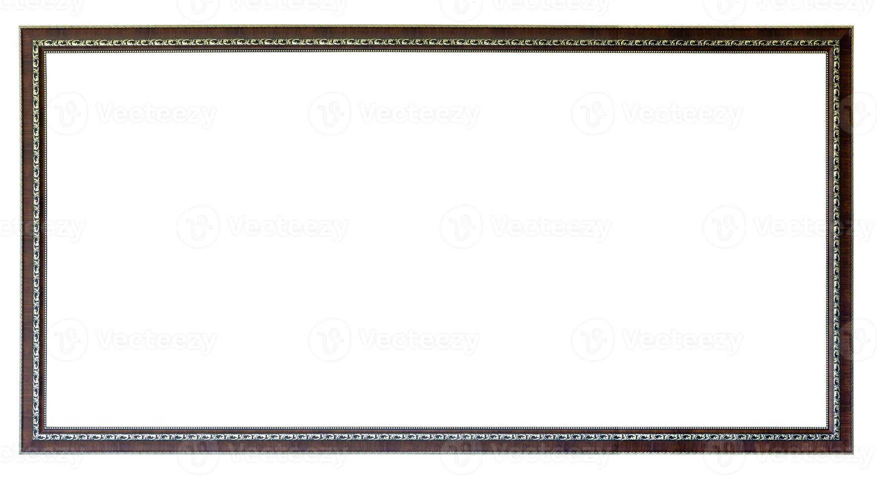 Vintage wooden frame  isolated on white background .Frame border design is pattern Thai style. photo