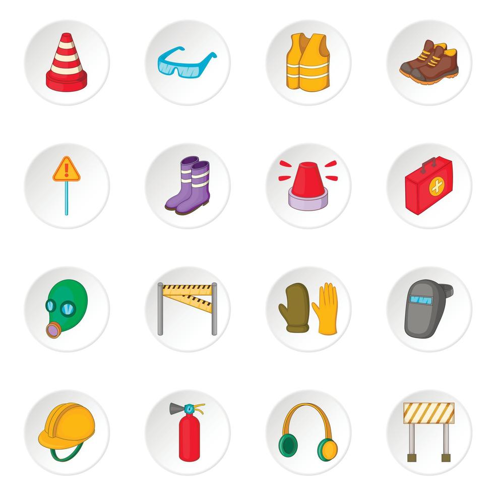 Safety work icons set vector