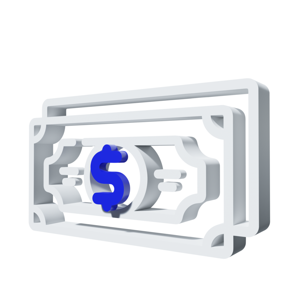 3D Icon Money PNG Transparent.