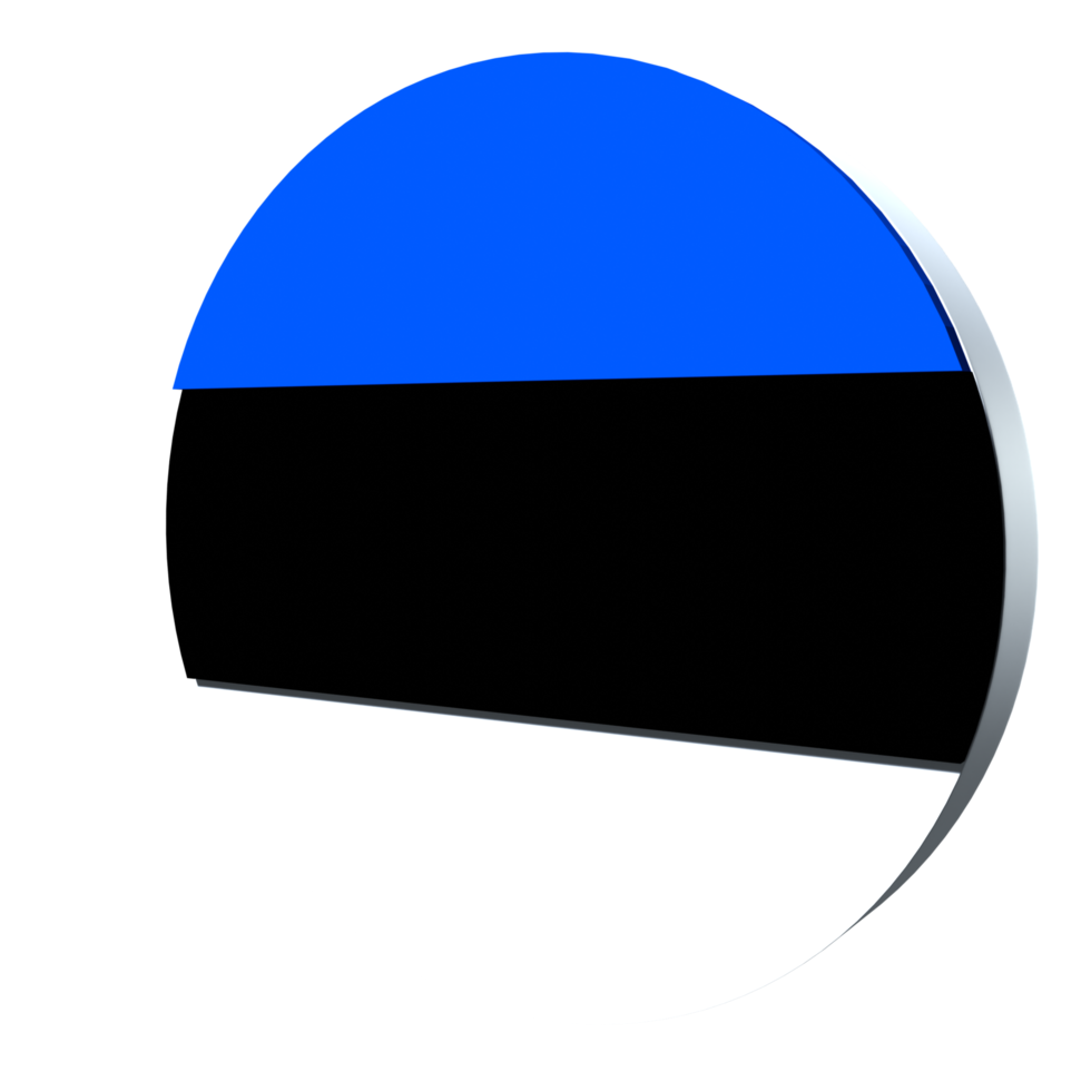ícone da bandeira da estônia 3d png transparente