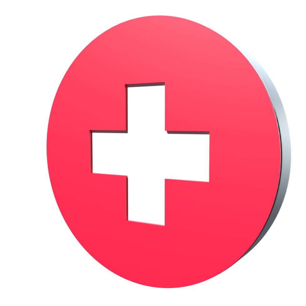 Switzerland flag 3d icon PNG transparent