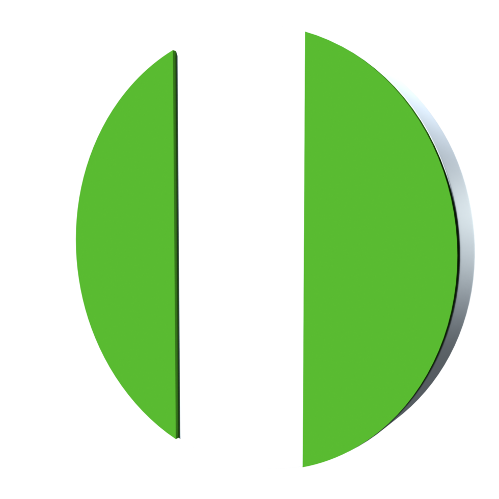 Nigeria flag 3d icon PNG transparent